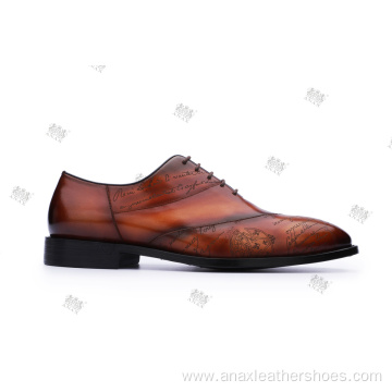 New Style Handmade Cowhide Embossed Casual Shoes